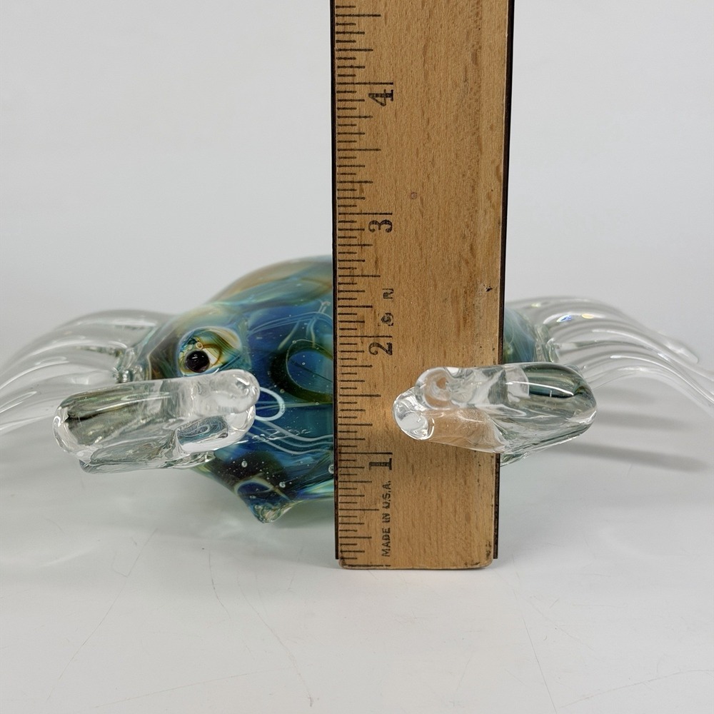 Colorful Hand Blown Glass Crab Paperweight Decor Beach Nautical Coastal Seafood - Picture 10 of 10